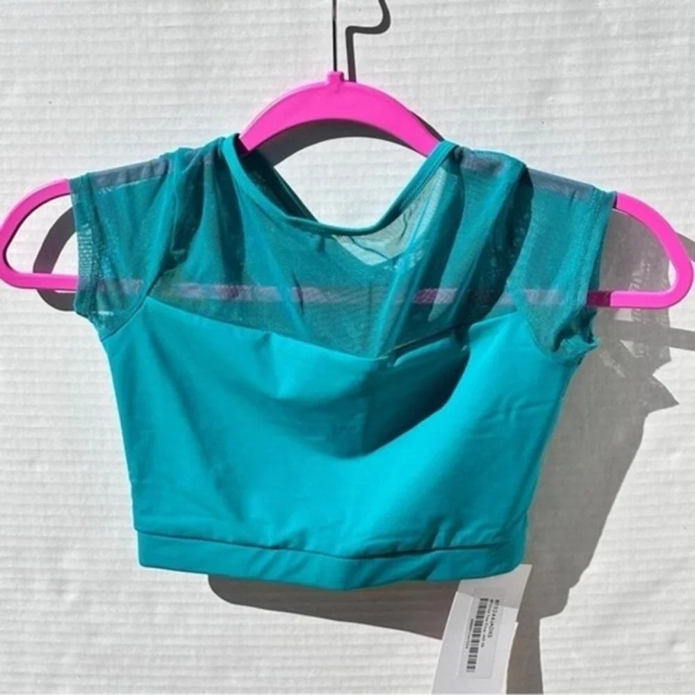 AM Baltogs dance dancewear Crop top‎ jade green NWT adult Medium